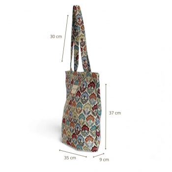 Bolsa Tote Bag "Flora" con cremallera
