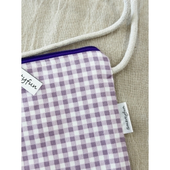Bolsa Porta Móvil "Vichy Morado"