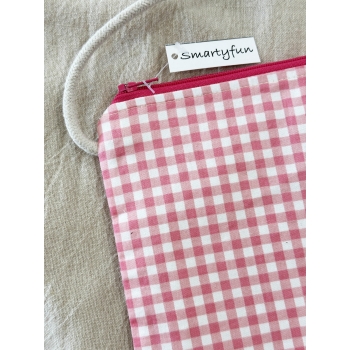 Bolsa Porta Móvil "Vichy Rosa"